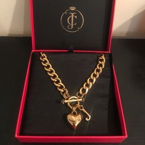 Juicy Couture chunky heart J link necklace chocker